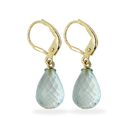 D972  Aquamarine Altın Küpe 