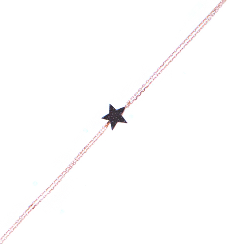 G065  Siyah Taşlı Yıldız Bileklik 